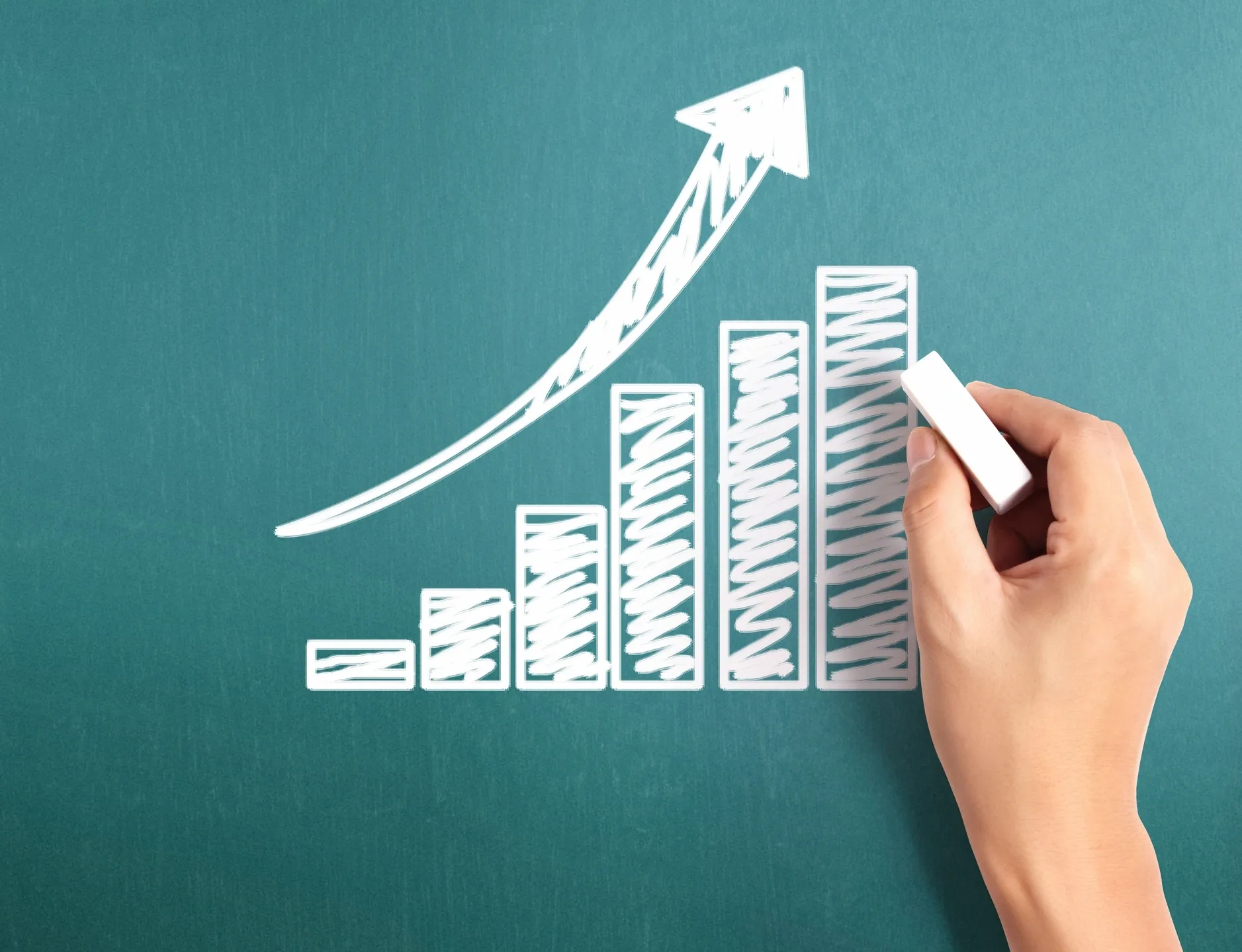 Image of a chart with a positive upward curve